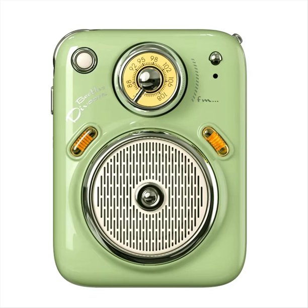 Mini Altavoces de Radio con Bluetooth, Inalámbricos, Portátiles, Bonitos, para Niñas, Regalo de Cumpleaños, Color Verde.