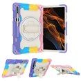 thumbnail image 2 of XYX 3in1 Rotating Stand Case for Samsung Galaxy Tab S8 Ultra 14.6 inch SM-X900 with Hand/Shoulder Strap, Shockproof Rugged, Colorful Pink, 2 of 7