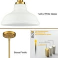 thumbnail image 4 of Claxy 11" Gold Pendant Light with Barn Milk Glass Shade Adjustable Height, 4 of 7