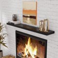 thumbnail image 2 of 55 Inch Black Floating Shelves, 9.3 Inch Deep Wall Mounted Floating Shelf, 55 x 9.3 Large Storage Wall Shelf for Living Room, Floating TV Stand, Farmhouse Rustic 55" Long Fireplace Mantel, 2 of 15
