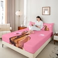 thumbnail image 4 of Homewish Animal Horse 4 Pieces Queen Sheet Sets for Teens Boys Girls,Pink Brown Ultra Soft Flat Sheet,Rustic Farmhouse Queen Fitted Sheet,Ultra Soft Home Decor, 4 of 7