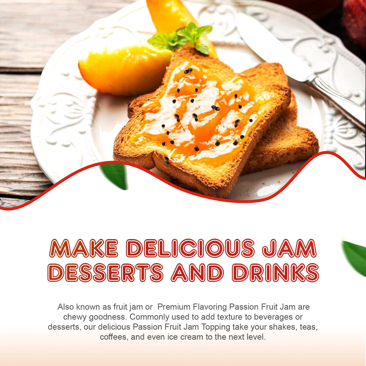 Fanale Premium Flavoring Jam for Bubble Tea | Passion Fruit Flavor Fruit Jam | for Boba Tea, Smoothie Paste, Slushes, Desserts | 9 pound (Pack of 1)