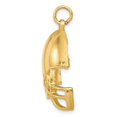 thumbnail image 2 of 14k Yellow Gold Polished Football Helmet Pendant, 2 of 5