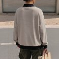 thumbnail image 3 of Striped Mock Neck Sweatshirt For Women Oversized Pullover Tops 2026 Long Sleeve Sweatshirts Soft Ribbed Trim Knit Material Casual Fall Winter Fashion Clothes Vacation, 3 of 5