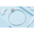 thumbnail image 3 of Pulsera fina de plata de ley 100% 925 para mujer, brazalete con cierre de corazón, cadena de serpiente, compatible con pulsera de cuentas, joyería, gran oferta, 3 of 4