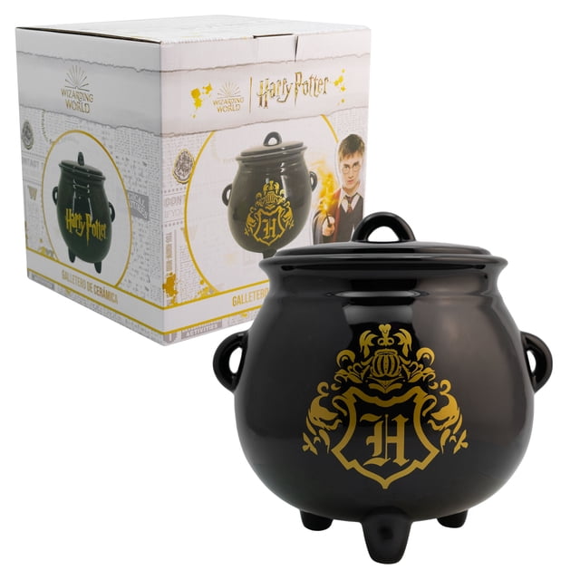 Galletero de Cerámica Decorativo, Caldero Mágico Harry Potter en 3D con Tapa Hermética y Caja de Regalo