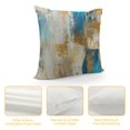thumbnail image 4 of Nawypu  Abstract Throw Pillow Soft Cushion Cover 'Golden Brush Strokes Paint Brush Strokes' Transitional Pattern Decorative Square Accent Pillow Case,  Blue, Gold, 4 of 5