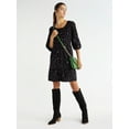thumbnail image 2 of Time and Tru Women's Corduroy Dress with 3/4-Length Sleeves, Sizes XS-XXXL, 2 of 7