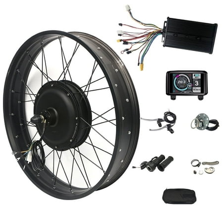 170mm Dropout 20*4.0inch 72V 2000W Fat Tire Ebike Kit with 45A Dual Hall Controller and UKC1 Display