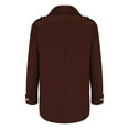 thumbnail image 5 of ManxiVoo Winter Coats for Men Winter Warm Solid Pocket Woolen Coat Men's Thick Coat Men's Mid Length Jackets for Men Brown L, 5 of 5
