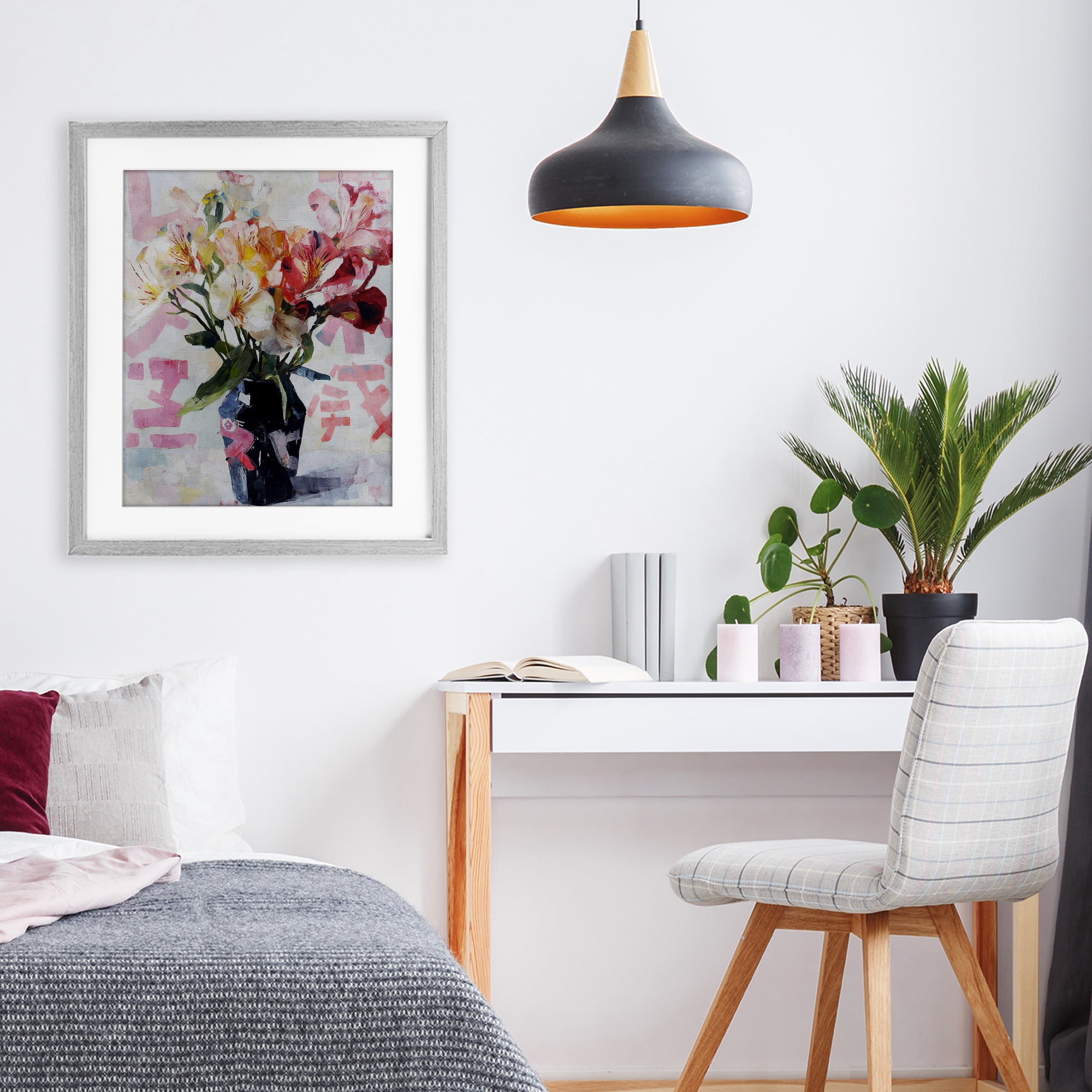 Stupell Industries Zen Blooms Bouquet Gray Framed Print Under Glass, design by Svetlana Aleynikova