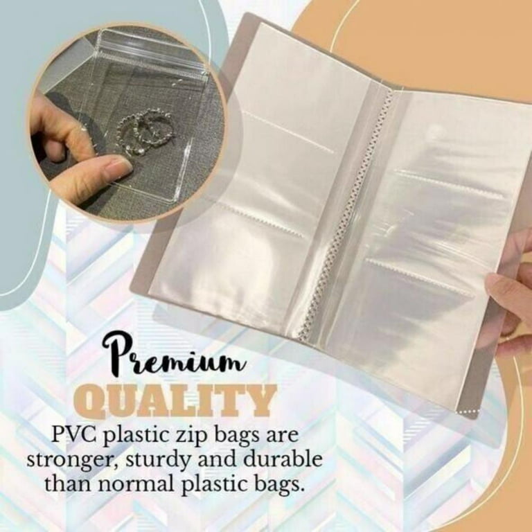 Transparent Jewelry Storage Book with Pockets Small Mini Ziplock Bags for  Travel Plastic Jewelry Bags Earring Holder Organizer Ring Clear Pouch