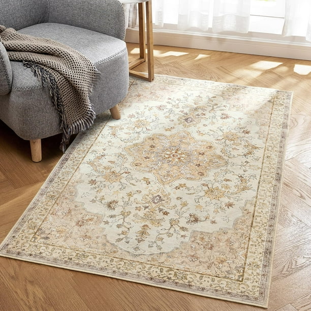 Alfombra de área AMADA HOMEFURNISHING lavable 90x150 cm con patrón bohemio