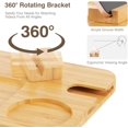thumbnail image 4 of Kssiaz Couch Arm Tray  Bamboo Sofa Tray Table for Couch  Sofa Armrest Tray Table  -Slip Armrest Organizer  Foldable Couch Cup Holder for Snacks  Phone  Control  Cups  Natural, 4 of 9