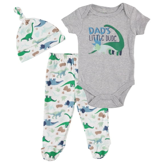 Chick Pea Baby Boy 3 PC Footed Pant Set, Sizes Newborn-9 Months