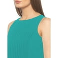 thumbnail image 4 of eloria Women's Georgette Boat Neck Pleated Sleevless Tunic Casual Midi Dress, Color : Teal | Size : S, 4 of 6