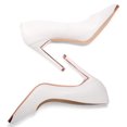 thumbnail image 6 of JENN ARDOR Women's High Heels 4 inches White High Heels Bowknot Wedding High Heel Pointed Toe Pumps, 6 of 8