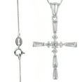 thumbnail image 4 of Brilliance Fine Jewelry Simulated Diamond Sterling Silver Cross Pendant, 4 of 5