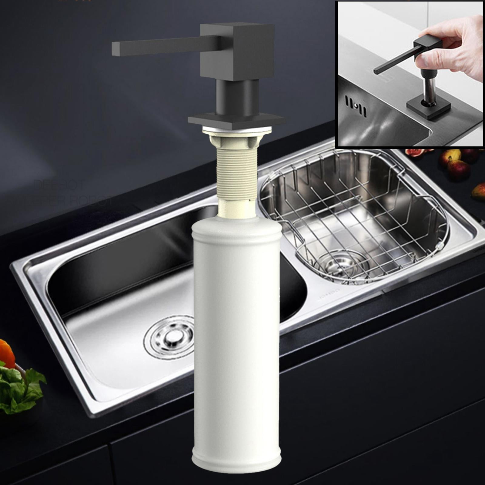 Counter Top Sink Dispenser White Soffria Dishwashing Soap Dispenser Pump Dish Soap Dispense for Kitchen Durable Instant Refill 