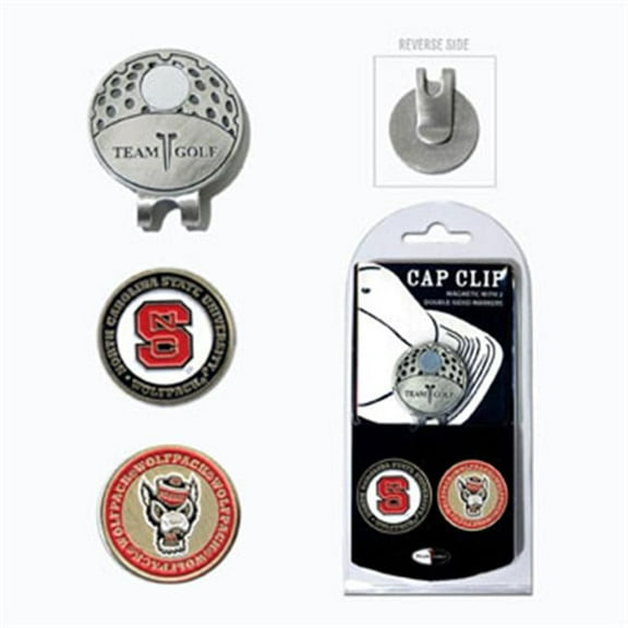 Team Golf NCAA NORTH CAROLINA ST Cap Clip With 2 Golf Ball Markers