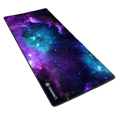 UPC: 0637836607822 | ENHANCE Extended Large Gaming Mouse Pad – XL Mouse Mat (31.5  x 13.75 ) Anti-Fray Stitching for Professional eSports with Low-Friction Tracking Surface and Non-Slip Backing – Galaxy
