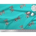thumbnail image 3 of Soimoi Blue Polyester Crepe Fabric Floral & Insect Print Sewing Fabric BTY 52 Inch Wide, 3 of 3