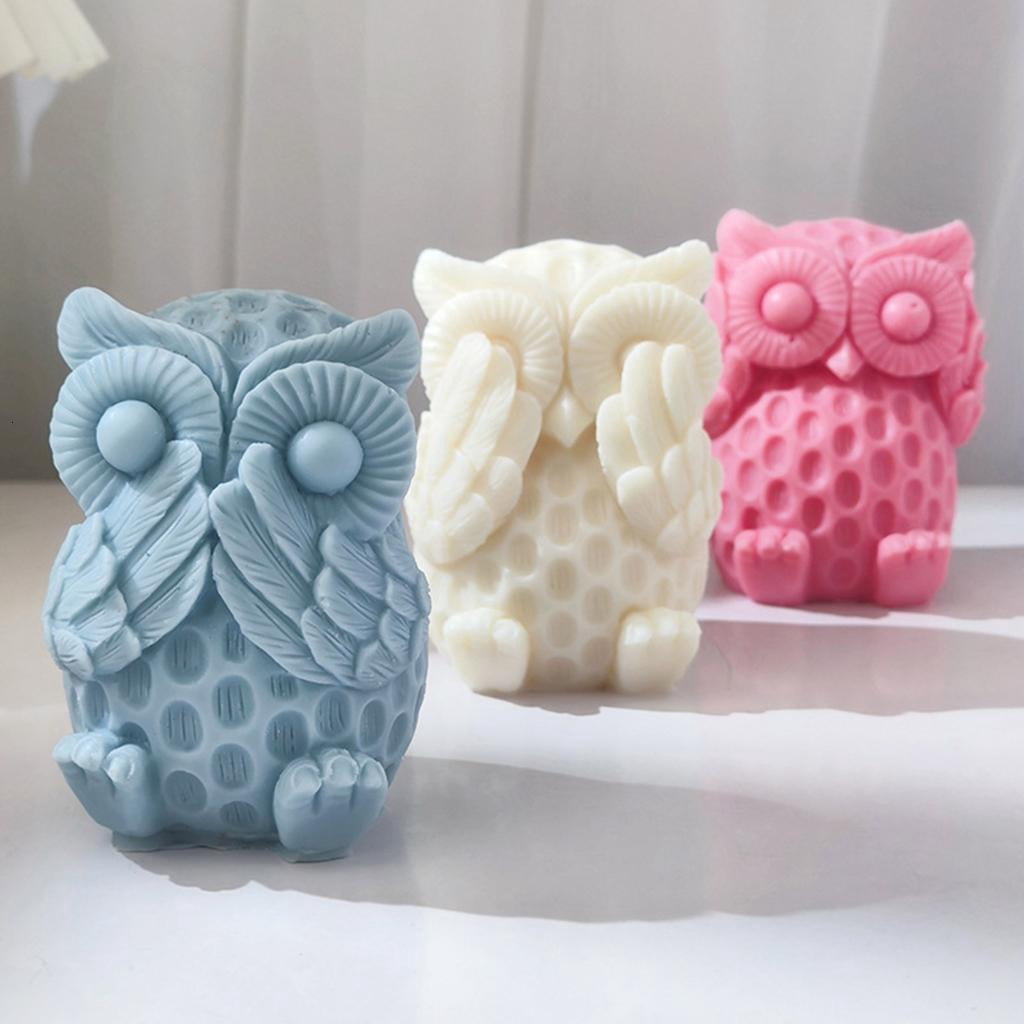 Osdhezcn Animal Candle Mold Owl Silicone Mold for Making Aromatherapy Resin Molds Wax Soap Epoxy Mold DIY Craft Baking Mold