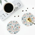 thumbnail image 4 of Pofeuu Eiffel Tower Print Coasters for Drinks, 4Pack PU Leather Coasters, Bar Drink Coasters for Tabletop Protection, Furniture from Damage-Octagon, 4 of 6