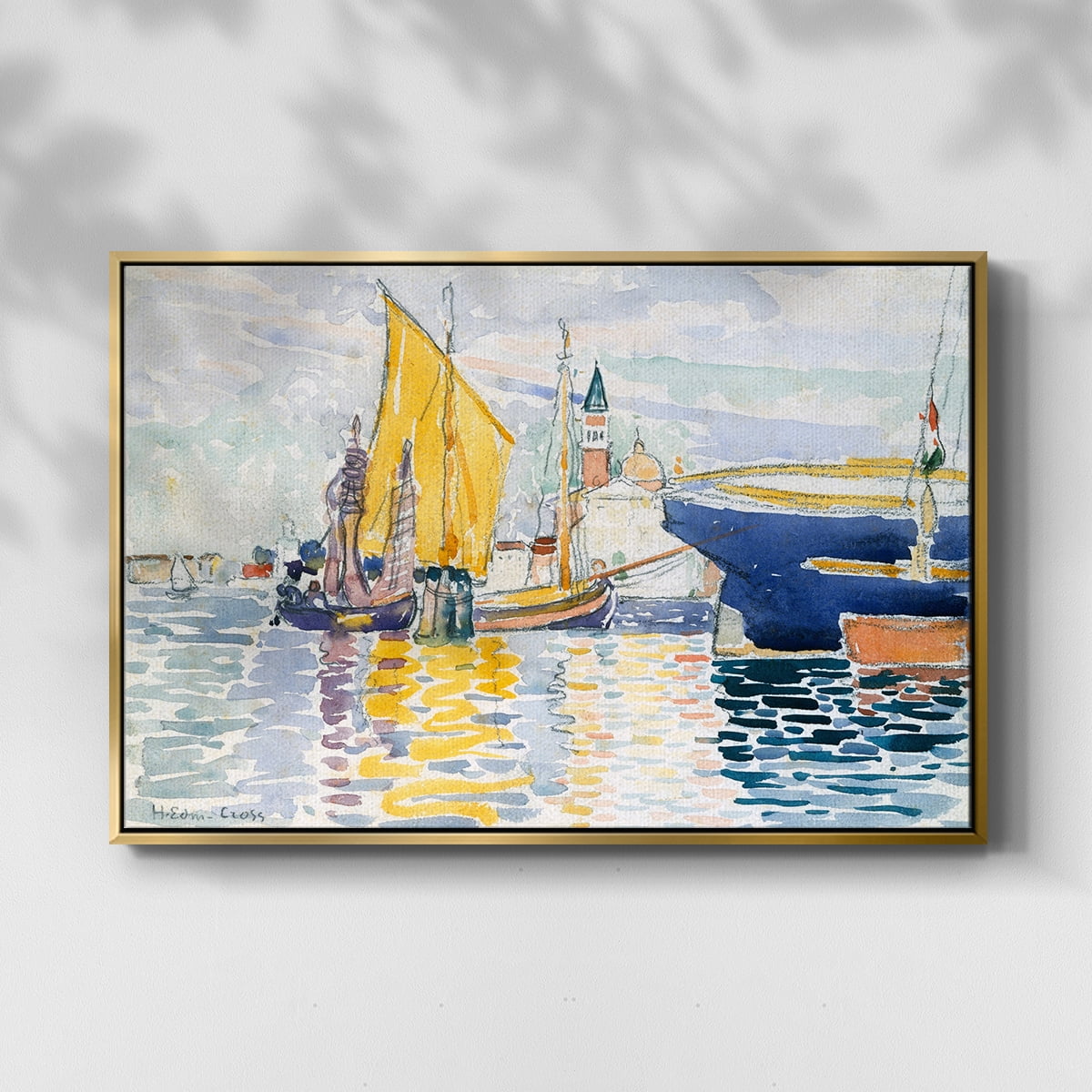 Vintage Landscape-CXL By Wexford Home Framed in Gold Wood Gallery Wrapped Canvas 27 in. x 41 in.