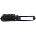 thumbnail image 1 of Negro 1 cepillo de pelo plegable con espejo, minicepillo de pelo portátil, peine pequeño y compacto de bolsillo para viajes escolares familiares, 1 of 5