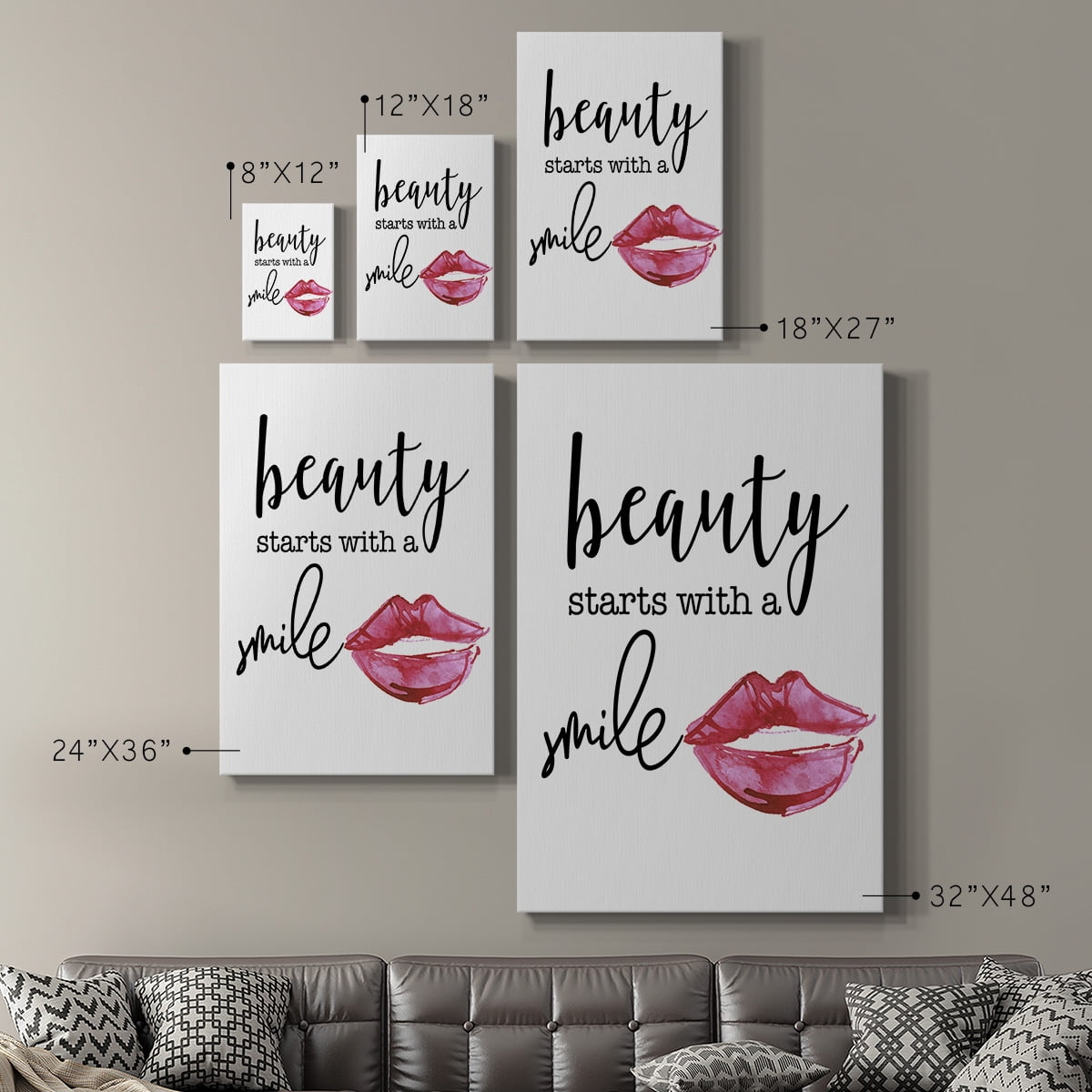 Beauty Starts With A Smile Premium Gallery Wrapped Canvas - Ready to Hang