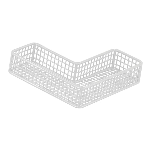 Estante organizador de cesta de ducha de metal, estante de ducha, estante de esquina montado en la pared para baño Blanco 25x10x5cm