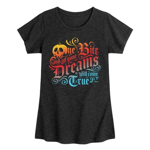Disney Villains - One Bite Lettering  - Toddler & Youth Girls Short Sleeve Graphic T-Shirt