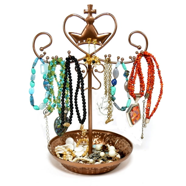 KCliffs Necklace Organizer Earring Display Stand Rotating Bracelet
