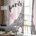 thumbnail image 4 of Paris Eiffel Tower Heart Lips Pink Sheer Window Curtains for Bedroom Drapes Home Tulle Curtains for Living Room Chiffon Curtains, 4 of 7