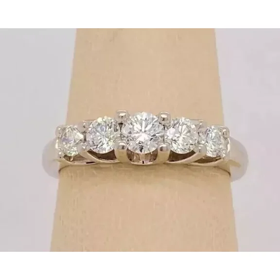 2.5CT Round Lab Created Five Stone Diamond Wedding Band Ring 925 Sterling Silver