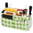 thumbnail image 2 of Ryvnso Bedside Caddy Green Checkered Bedside Storage Bag Hanging Organizer, 2 of 8