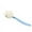 Blue, variant on Mouliraty 1Pcs Shower body brush with soft bristles and loofah, back scrub bath mesh sponge with curved long handle for exfoliating baths