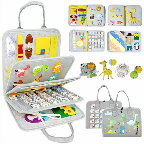 Busy Board Book Montessori Toys for 1 2 3 4 Year Old,Boy Girl Birthday Gifts,Educational Sensory Learning Toys for Toddlers 1-3,Car Airplane Travel Activities Toys for Kids Ages 2-4 Year Old