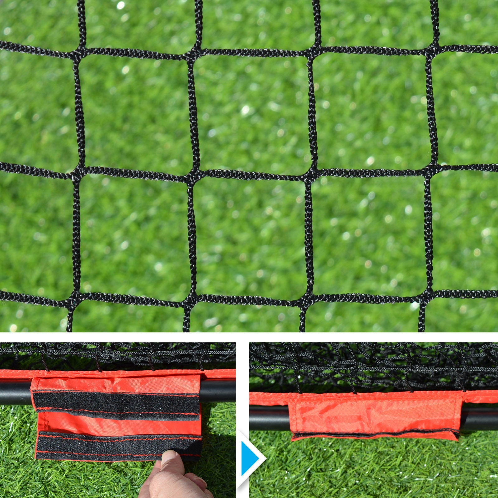 Sunnyoutdoor 7x7 ft Red Portable Baseball Net for Batting and Pitching
