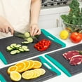 thumbnail image 7 of Extra Large Cutting Boards, Plastic Cutting Boards for Kitchen (Set of 3) Cutting Board Set Dishwasher Chopping Board with Juice Grooves Easy-Grip Handles, Turquoise,, 7 of 7