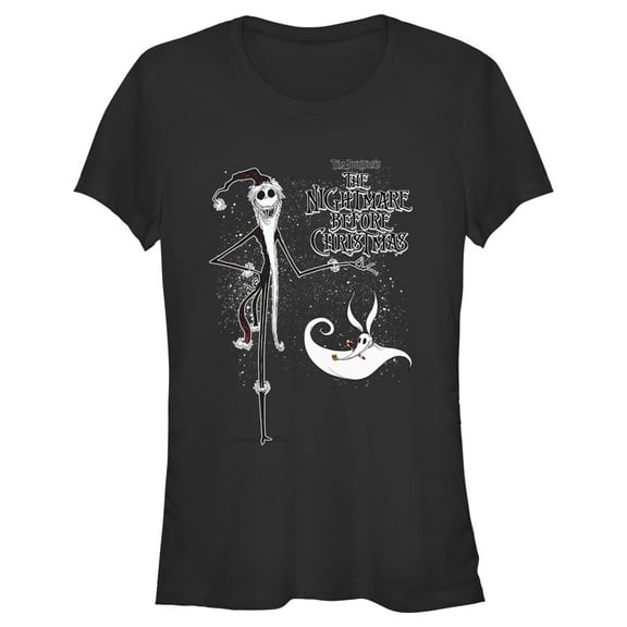 Junior's The Nightmare Before Christmas Jack Skellington Sandy Claws Logo Graphic Tee Black Medium