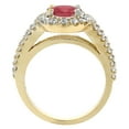 thumbnail image 2 of 14K Yellow Gold Diamond Enhanced Genuine Ruby Engagement Ring Oval 10x8mm, size 8, 2 of 3