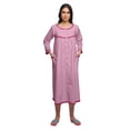 thumbnail image 4 of Moomaya Coton Femme Longueur Genou Manches 3/4 Chemise de Nuit Imprimée Tenue de Nuit, 4 of 5