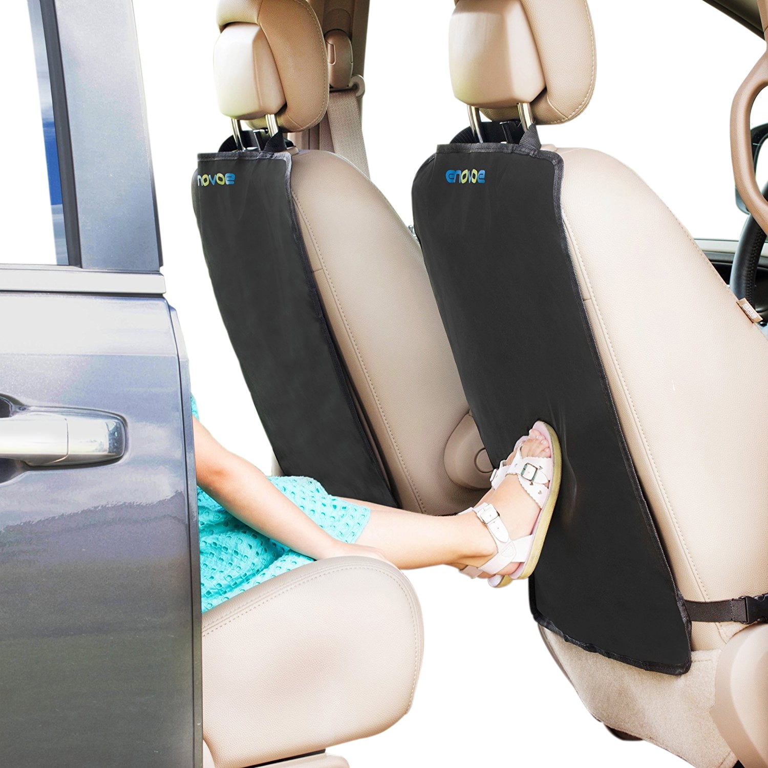 Enovoe Kick Mats 2 Pack Car Seat Protector Mat Best Waterproof Protection Of Your Upholstery From Dirt Mud Scratches Extra Large