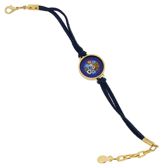 GlassOfVenice Rosetta Murano Glass Millefiori Bracelet - Blue