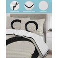 thumbnail image 4 of Quilts Queen Size Bedding Set, Grey Striped Lightweight Quilted Comforter, Black Geometric Vintage Stripes Ombre Soft Reversible Bedspread Coverlet with Pillow Covers for All Season, 90" x 96", 4 of 7
