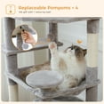 thumbnail image 4 of PAWZ Road 73" Cat Tree for Large Cats, Multi Level Play Tower Condo 7 Sisal Scratching Posts, Gray, 4 of 12