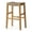 Natural, variant on Maven Lane 31" Emerson Bar Height Stool - Weathered Brown Wood Finish & Marksman Saddle Vegan Leather Bar Stools - Artisan Backless Design Brings Rustic Elegance to Your Kitchen, Dining Area