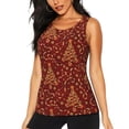 thumbnail image 1 of Fotbe Christmas Tree On A Red Background Blusas Sin Mangas para Mujer – Estilo Casual, Corte Suelto, Slim-Fit, Cuello Redondo Deportivo, Tops de Verano para Gimnasio y Yoga-Large, 1 of 7